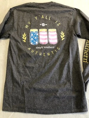 Camisa Simply Southern Para Hombre Mediana Nueva My Ya'll Is Auténtica Camiseta Manga Larga Foto 1 de 4
