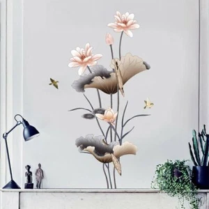 Wandtattoo Wandaufkleber Lotus Rosa Pink Wohnzimmer Schlafzimmer Home Dekor - Bild 1 von 1