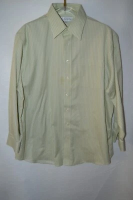 Camisa de vestir para hombre Enro talla 17,5 34/35 rayas verdes 100 % algodón sin planchar Foto 1 de 4