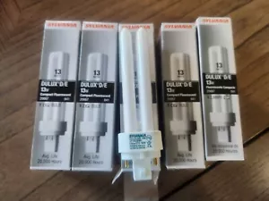 5pc Sylvania 4 pin 13w, CF13DD/E/841/ECO Fluorescent Compact Bulb 20667 NEW G24 - Picture 1 of 4