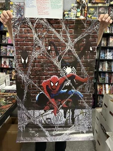 1988 Spider-Man Poster Todd McFarlane signed handsigniert COA 22x34 Marvel Press - Bild 1 von 16