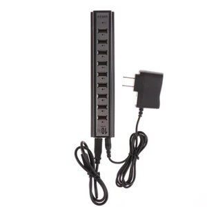 Power Adapter Usb Charger Hub Adapter Hi-speed Multi Hub 10 Port For Pc LaptBI - Afbeelding 1 van 10