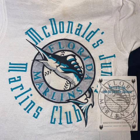Vintage Made In USA Florida Marlins McDonald’s Junior Fan Club Shirt - Youth M Cover