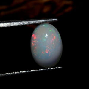 White Opal Cabochon Multi Fire Opal Gemstone Oval Shape 10x7x4 MM Polished Opal