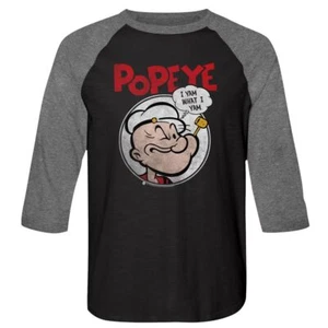 Popeye Yam 3/4 Sleeve Comics Raglan - Picture 1 of 2