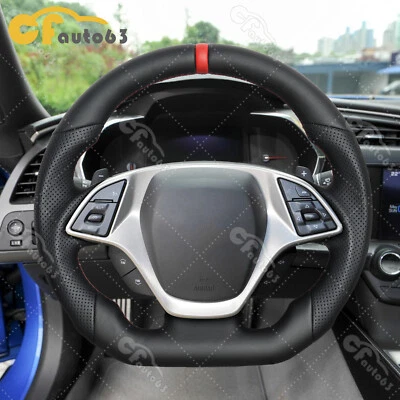Volante deportivo de cuero completo apto para Chevrolet Corvette C7 Z06 Zr1 2014-2019 Foto 1 de 4