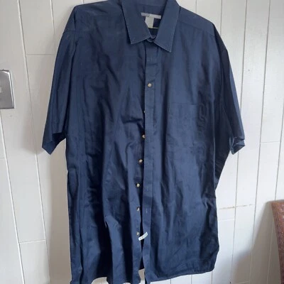 Camisa George Foreman 2XLT Azul Marino Manga Corta Abotonada Foto 1 de 4