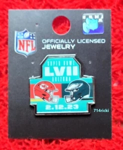 Super Bowl LVII 57 Kansas City Chiefs vs Philadelphia Eagles Lapel Pin Official - Picture 1 of 2