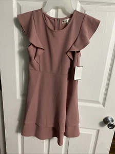 Poppies and Roses Girls Size L Mauve Dress Knee Length NWT - Picture 1 of 9