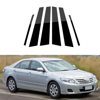 6Pcs Black Window Pillar Posts Trim Cover Sticker Fit For Toyota Camry 2007-2011 - Image 1 of 4