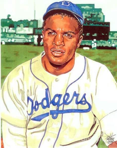Jackie Robinson #42 Print 11 x 14 Brooklyn Dodgers by Neal Portnoy - Picture 1 of 1