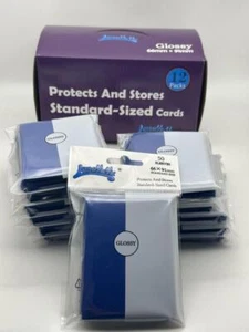 1 Caja de 600 Cuentas - 12 Paquetes Color Azul Frontal Brillante Fundas para Tarjetas Estándar Magic The Gathering - Imagen 1 de 10