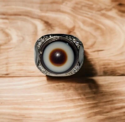 Anillo de ágata con bandas, anillo de piedra de ágata, joyería religiosa, anillo único, hecho a mano  Foto 1 de 4