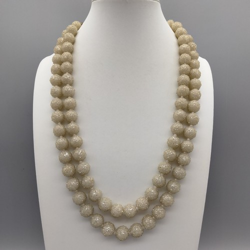 MICHAEL KORS Collana perle zucchero acrilico GrannyCore 16" metà secolo moderna MCM Giappone vintage anni 50