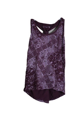 William Rast Block Print Burgundy Tank Top Cotton Blend Size Large Foto 1 de 4