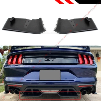 For 2018-2023 Ford Mustang GT R Style Rear Bumper Diffuser Valance Aero Foil Kit - Image 1 of 4