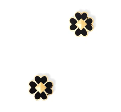 Tachuelas Kate Spade O0R00218 esmalte negro con bolsa antipolvo Foto 1 de 2