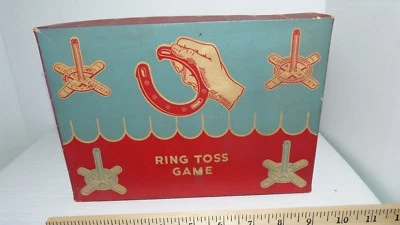 Juego de zapatos de caballo vintage Ring Toss #561 Knickerbocker Plastic Company con caja FS Foto 1 de 4