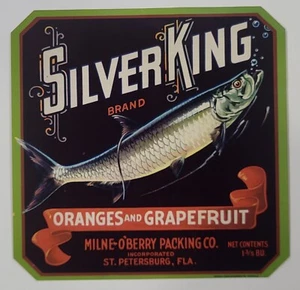 LABEL Silver King Oranges Grapefruit Milne O'Berry St Petersburg Florida - Picture 1 of 1