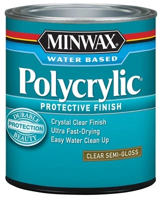 4 Pack - Polycrylic Protective Finish, Semi-Gloss Clear, 1/2 Pint - 244444444 — 第 1/1 张图片