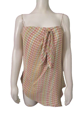 Flores & Flores Silk Polka Dot Stripe Bustier Corset Spaghetti Straps Women 16 - Image 1 of 4