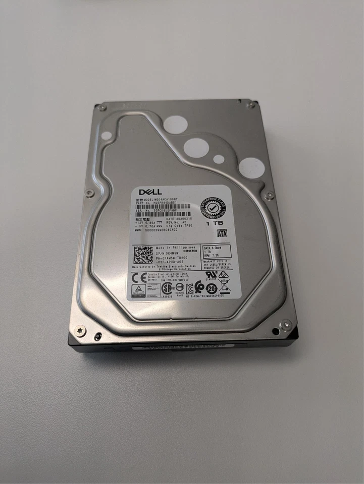 DELL/TOSHIBA Enterprise 3.5" Internal Hard Drive 1TB HDD SATA 6 Gbps 7200RPM - Image 1 of 1