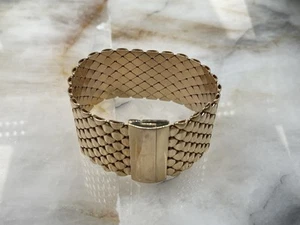 Bronze Bronzo Italia Polished Quilted Link Bracelet With Magnetic Clasp ITALY QV - Picture 1 of 5