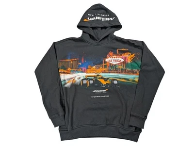 Abercrombie Kid McLaren Formula One F1 Hoodie Size 15/16 Las Vegas Graphic Black - Image 1 of 4