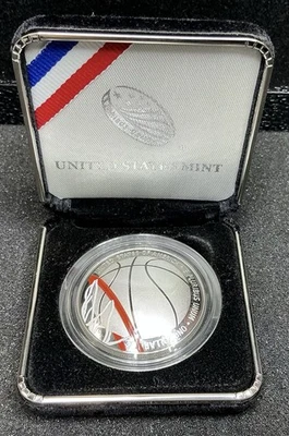 2020 P Basketball Hall of Fame Proof Silver Dollar Colorized Coin - No Coa Box - Image 1 of 3