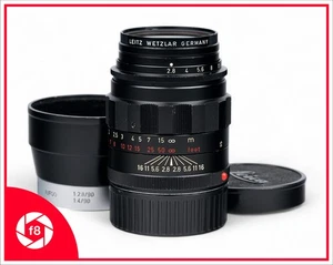 Leitz Leica Tele Elmarit 90mm f/2.8 90/2.8 Fat Red Scale 1966 IUFOO Filter Caps - Picture 1 of 10