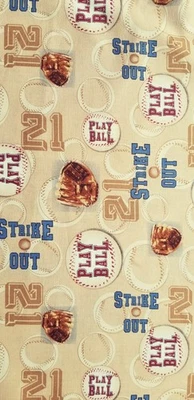 33"X44" JOGUE BOLA DE BEISEBOL ESPORTES NOVO TECIDO DE ALGODÃO ESTAMPA RARA, ÚLTIMA!  - Imagem 1 de 4