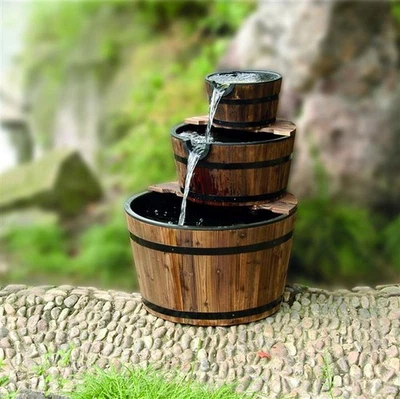 Zimmerbrunnen Holz, Springbrunnen, Wasserspiel, Gartenbrunnen, Kaskadenbrunnen - Bild 1 von 2