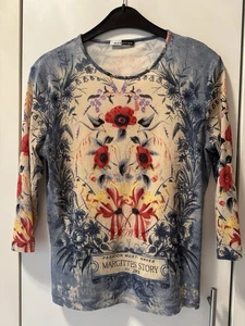 MARGITTES * Shirt * Langarmshirt * Blumen*Perlen * leichtes Material * wie NEU!! - Bild 1 von 7