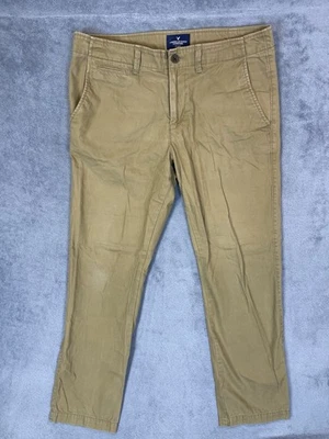 American Eagle Pants Mens 34x32 Tan Khaki Slim Straight Stretch Workwear - Image 1 of 4