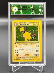 🍀Pokémon GRAAD 5 Ampharos 1/64 FIRST EDITION 1st Neo Revelation ENG bgs psa🍀 - Picture 1 of 3