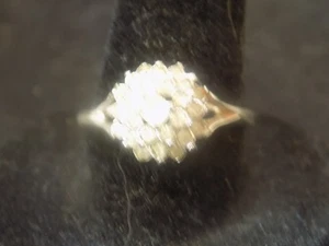 Anello Vintage 14KT GE Espo Cupola Zircone Trasparente Misura 9 (523) - Foto 1 di 4