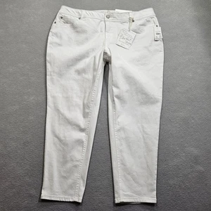 Cato Shaping Capri Jeans Damen Plus Petite 20 WP weiß High Rise Stretch 40x27 - Bild 1 von 17