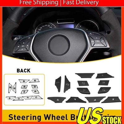 12x Borde de botón del volante para Mercedes Benz E300 E350 E400 2012-2017 negro Foto 1 de 4