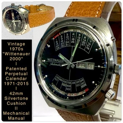 Vintage 1971 Perpetual Calendar | 42mm Cushion |WITTENAUER 2000 Mechanical Watch - Image 1 of 4