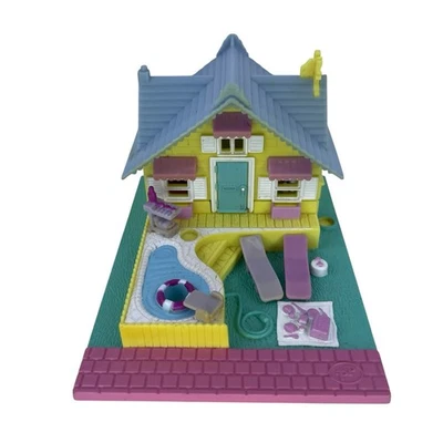 Polly Pocket 1993 Vintage Collectible Bluebird Summer Pool House (No Dolls) - Image 1 of 4