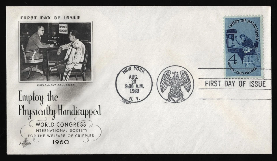 #1155 4c Employ the Handicapped, Art Craft **ANY 5=FREE SHIPPING** - Image 1 of 1