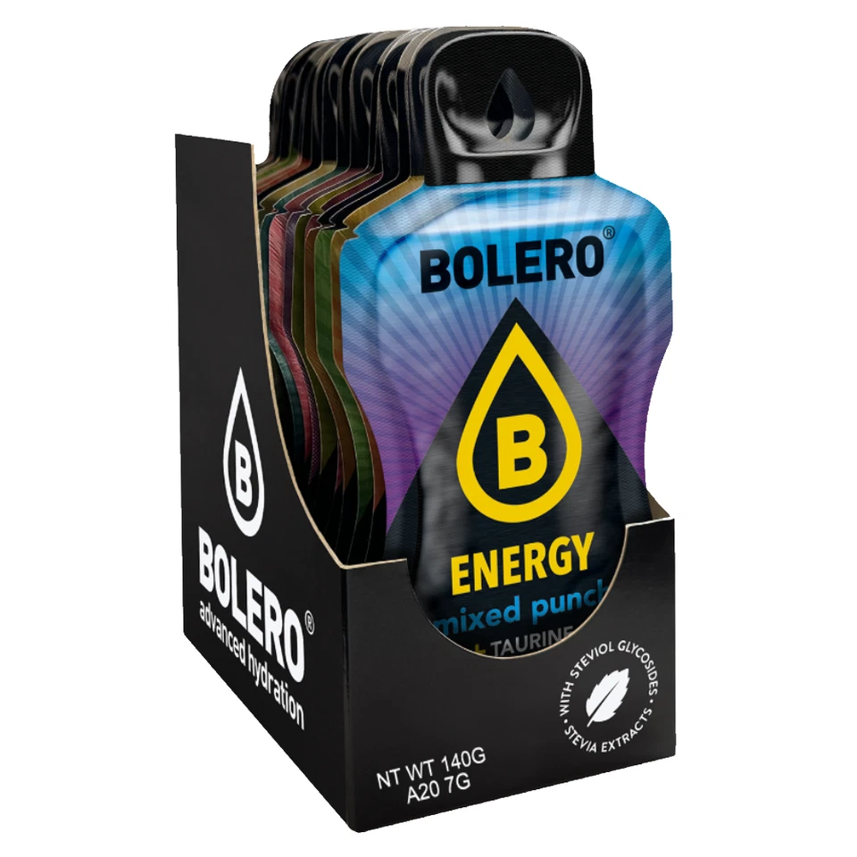 BOLERO®-Energy 20 flavours-Box of 20 Sachets (20x7g) energetic drink.