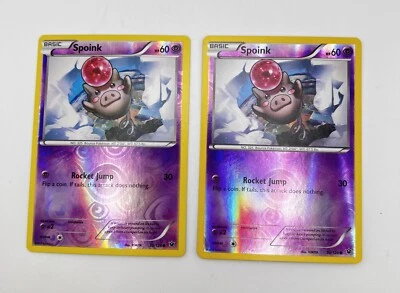 Spoink Reverse Holo 30/124 Pokémon Card 2016 Fates Collide LP/NM x2 2x - Image 1 of 2