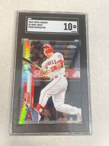 2020 TOPPS CHROME PRISM REFRACTOR #1 MIKE TROUT SGC 10 ANGELS