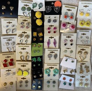 Earring Jewelry Lot - 70 Pair Assorted Post, Stud
