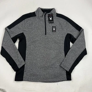 NEW Spyder 1/4 Zip Pullover Fleece Gray & Black Size Medium Sweater - Picture 1 of 7