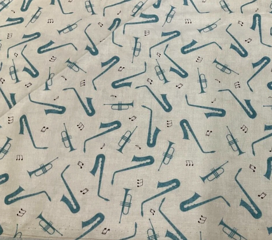 WILMINGTON- RHYTHM & HARMONY #3048-37018-242-TRUMPET & SAX TOSS - CREAM-1 1/8 YD - Image 1 of 2