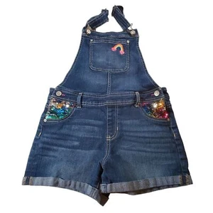 Jordache Girls Denim Overalls with Sequined Pockets - size XL - Picture 1 of 4