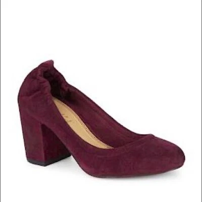 Espléndidos zapatos de salón rosados de gamuza sin cordones para mujer talla 7,5 burdeos $118 Foto 1 de 4