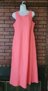 Plaza South Vintage Pink Linen Dress Long 14W RN 52438 - Picture 1 of 7